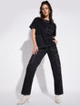 Black Unisex Oversized Carpenter Tshirt & Cargo Pants Combo Set Clothing Set Fugazee 