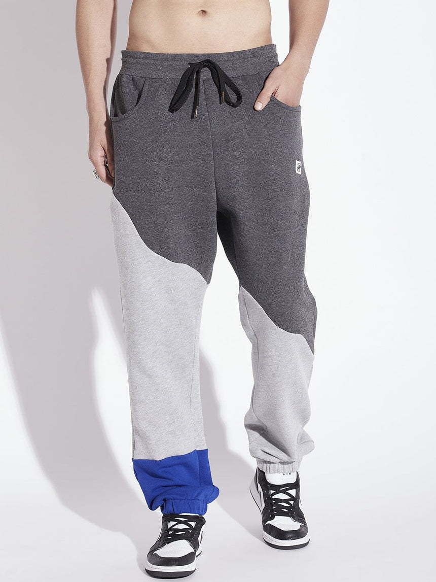 Grey Cut Sew Relaxed Fit Joggers Trackpants Fugazee 