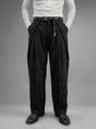 Black Corduroy Pleated Trousers