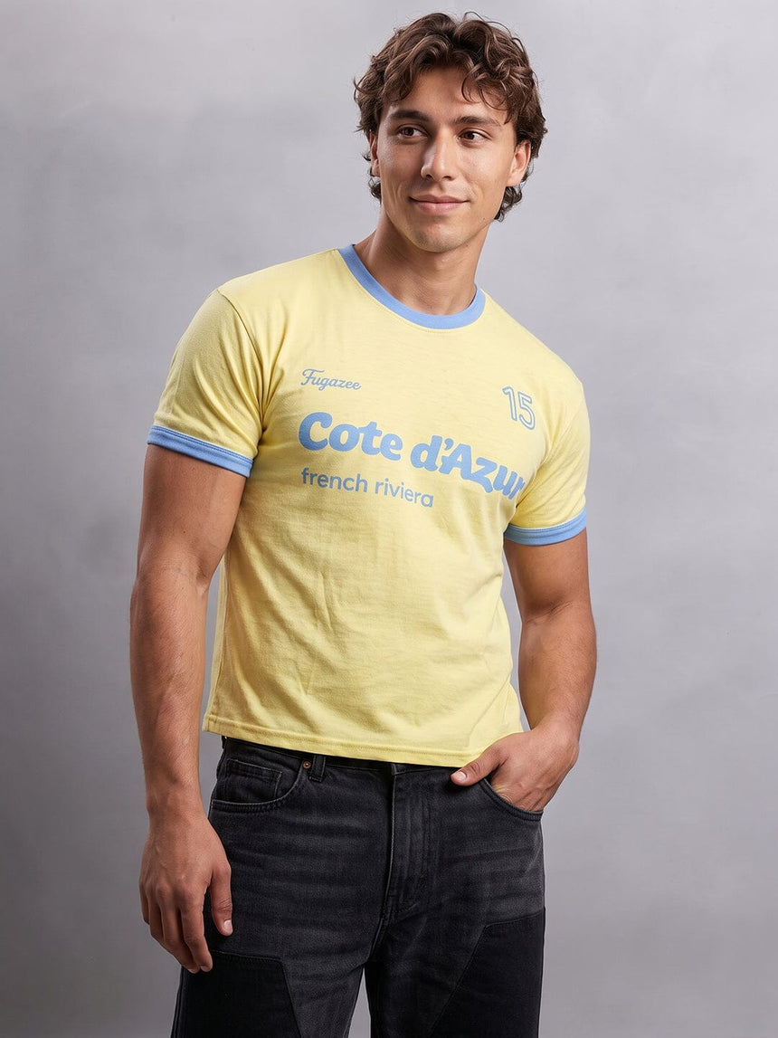 Butter Yellow Graphic Ringer Tshirt T-Shirts Fugazee 