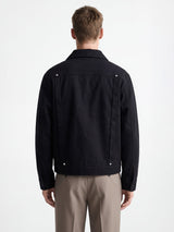 Black Cotton Twill Fireman Clasp Jacket Jackets Fugazee 