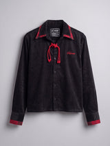Black Double Collar Cropped Shirt Shirts Fugazee 
