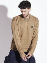 Beige Damaged Raw Edge Sweater Sweaters Fugazee 