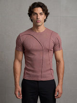 Dusty Cedar Ribbed Cut Sew Muscle Tshirt T-Shirts Fugazee 