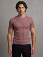 Dusty Cedar Ribbed Cut Sew Muscle Tshirt T-Shirts Fugazee 