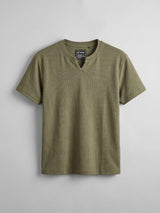 Iguana Green Notch Neck Tshirt