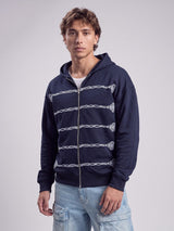 Navy Embroidered Oversized Hoodie Sweatshirts Fugazee 