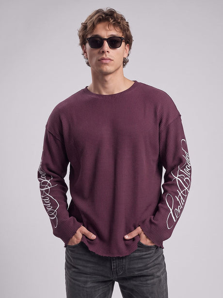 Maroon Cold Blooded Cropped Waffle Tshirt T-Shirts Fugazee 