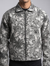 Ecru Tiger Tapersty Cropped Harrington Jacket Jackets Fugazee 