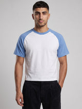 White and Sky Raglan Tshirt T-Shirts Fugazee 