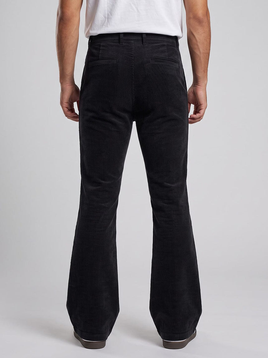 Black Corduroy High Waisted Flared Trousers Trousers Fugazee 