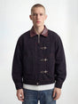 Black Contrast Stitch Fireman Clasp Denim Jacket Jackets Fugazee 