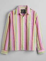 Carinval Striped Cropped Shirt Shirts Fugazee 