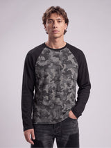 Grey Camo Raglan Waffle Longsleeves Tshirt T-Shirts Fugazee 