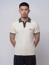 Ecru Old Money Knitted Polo Tshirt T-Shirts Fugazee 