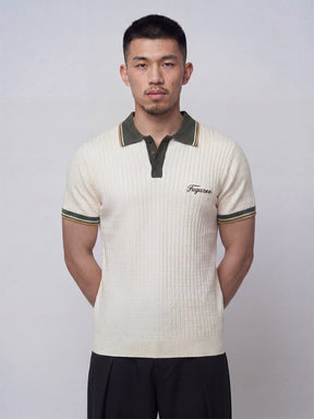Ecru Old Money Knitted Polo Tshirt T-Shirts Fugazee 