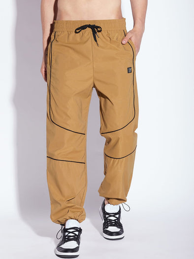 Khaki Nylon Parachute Trackpants