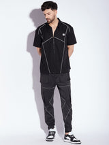Black Reflective Piping Shirt Shirts Fugazee 