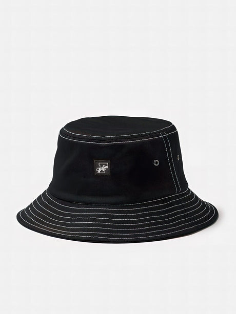 Black Contrast Stitch Bucket Hat Hats FUGAZEE 