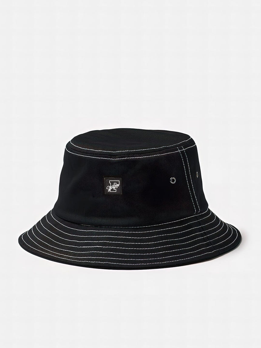 Black Contrast Stitch Bucket Hat Hats FUGAZEE 