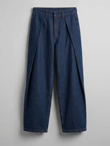 Dark Washed Pleated Denim Jeans Fugazee 