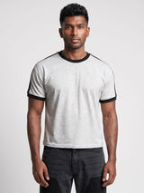Grey Melange Taped Ringer Tshirt T-Shirts Fugazee 