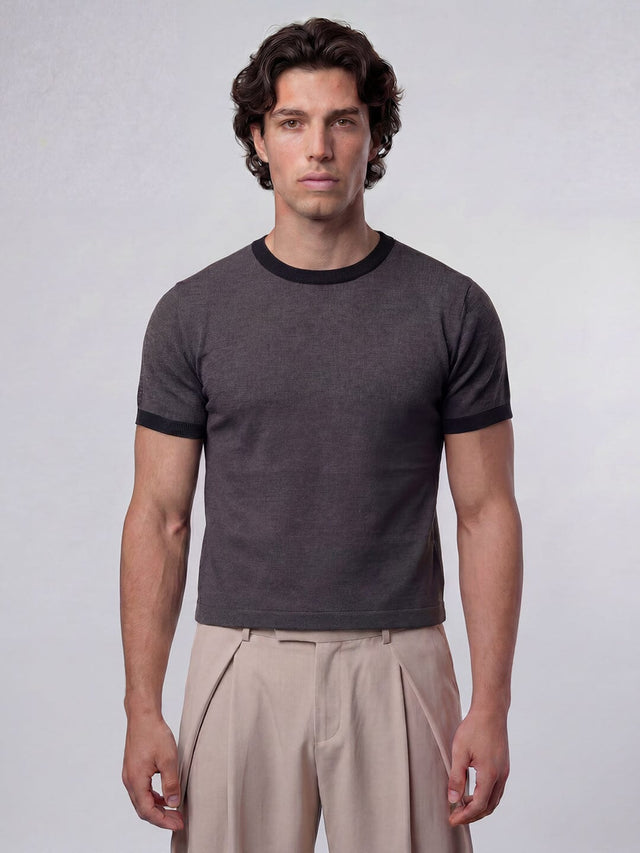 Charcoal Cropped Ringer Tshirt T-Shirts Fugazee 