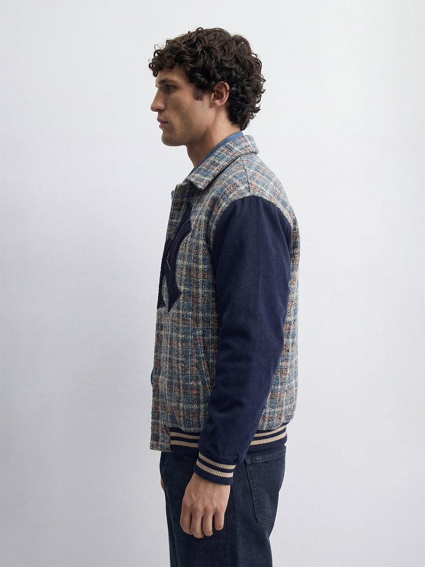 Blue Tweed NY Applique Jacket Jackets Fugazee 