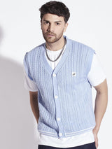 Sky Sleeveless Knitted Cardigan