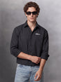 Black Striped Cropped Full Sleeves Shirt Shirts Fugazee 