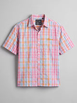 Confetti Checkered Seersucker Cropped Shirt Shirts Fugazee 