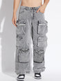 Stone Washed Baggy Cargo Pants Trousers Fugazee 
