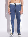 Dark Washed Snapbutton Flared Trackpants