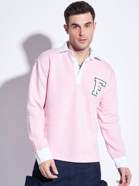 Pink Fleece Rugby Polo Tshirt