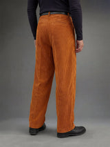 Mustard Orange Pleated Corduroy Korean Pants Trousers Fugazee 