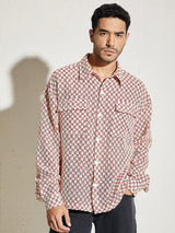 Red Checkered Lace Overshirt Shirts Fugazee 