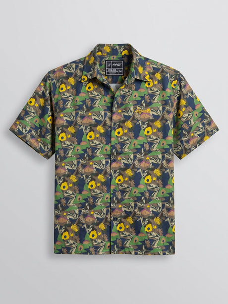 Abstract Floral Graphic Cropped Shirt Shirts Fugazee 