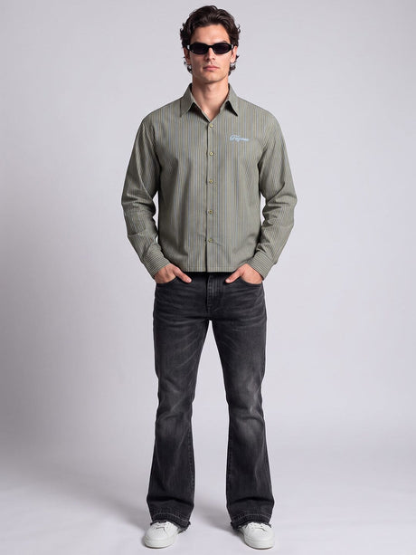 Myrtle Striped Embroidered Boxy Shirt Shirts Fugazee 