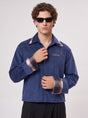 Nautical Blue Corduroy Double Collared Cropped Shirt Shirts Fugazee 