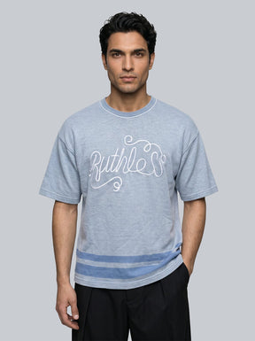 Ice Blue Washed Oversized Tshirt T-Shirts Fugazee 