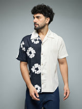 Floral Split Corduroy Denim Shirt Shirts Fugazee 