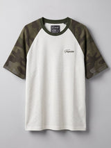 White And Camo Raglan Short Sleeve Tshirt T-Shirts Fugazee 