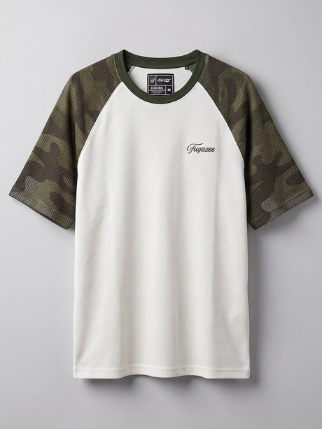White And Camo Raglan Short Sleeve Tshirt T-Shirts Fugazee 
