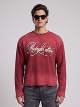 Amber Washed Graphic Waffle Longsleeve Tshirt T-Shirts Fugazee 