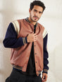 Tan Faux Leather Varsity Jacket Jackets Fugazee 