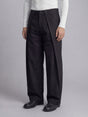 Black Switch-Flip Pleated Trousers Trousers Fugazee 
