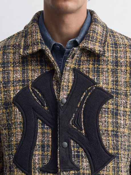 Yellow Tweed Ny Applique Bomber Jacket Jackets Fugazee 