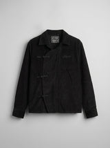 Black Corduroy Chinese Knot Buttoned Cropped Shirt Shirts Fugazee 