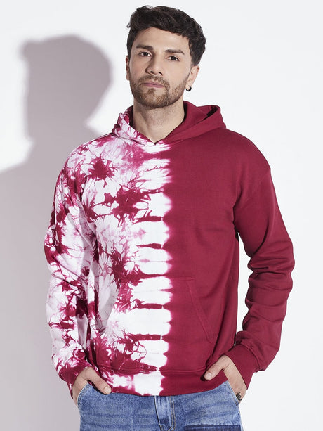Wine Tie Dye Oversized Hoodie Sweatshirts Fugazee 