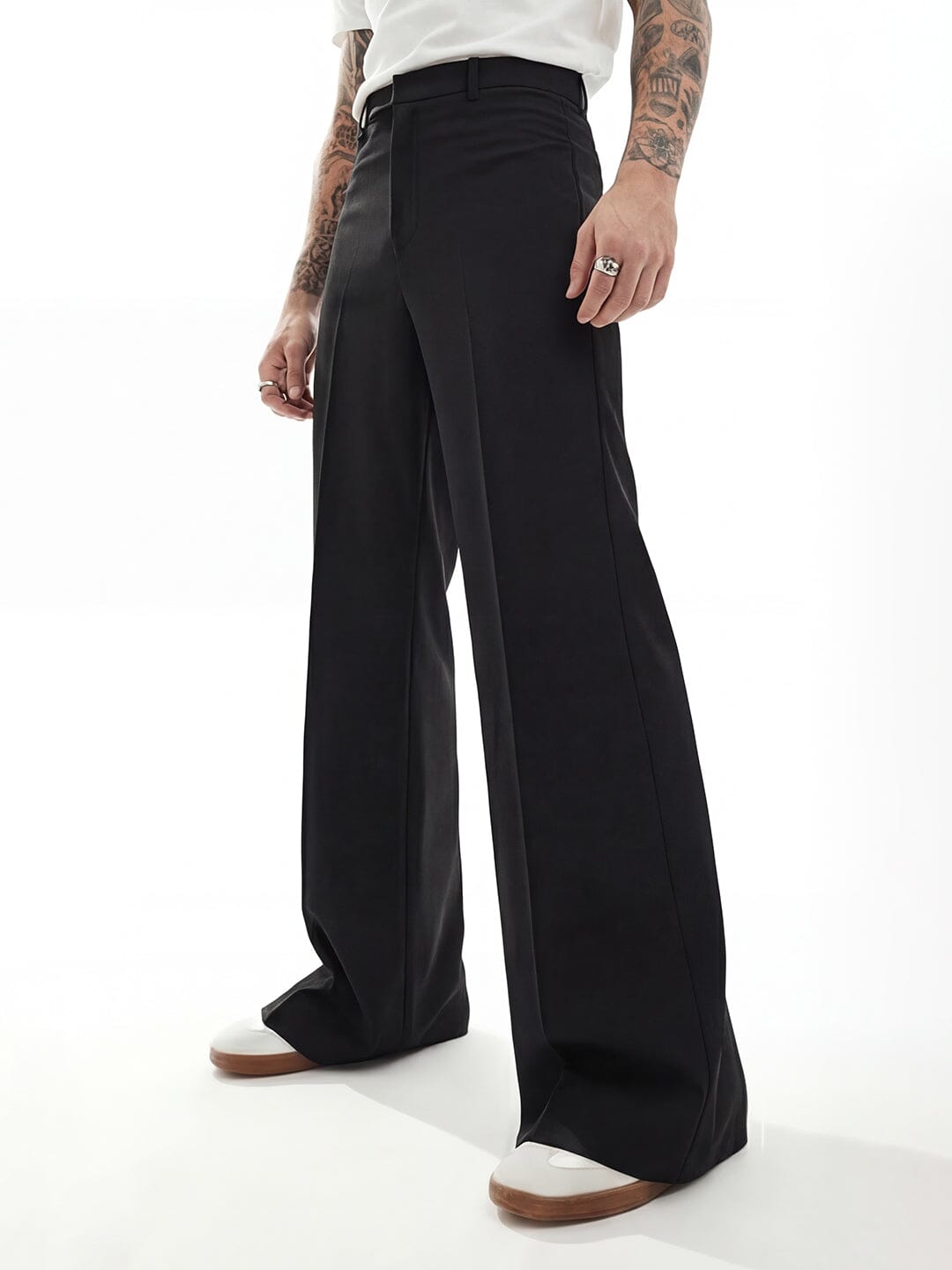 Black Highwaisted Bell Bottom Trousers | Buy Bell Bottom Trousers
